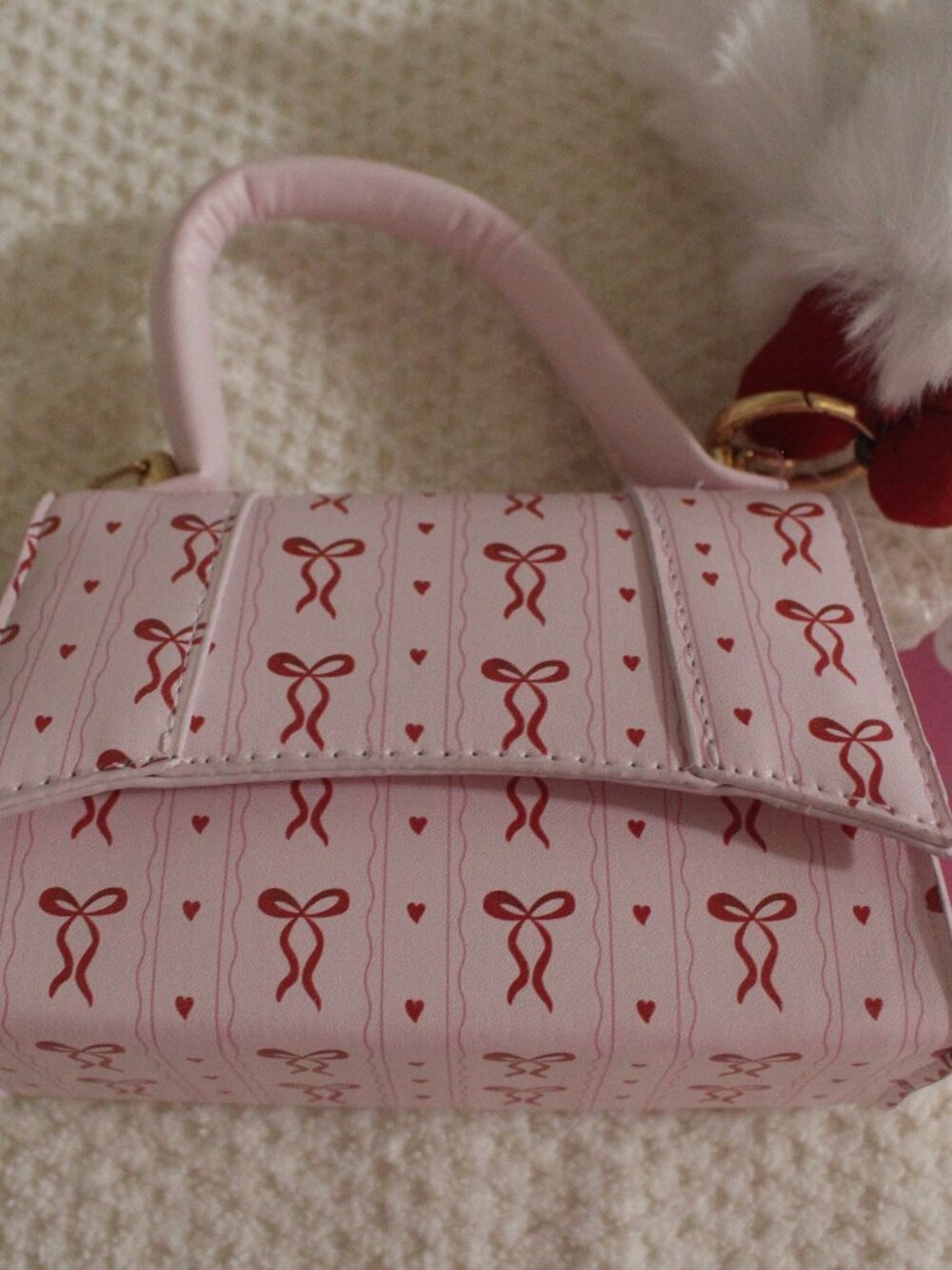 Like Dreams Pink Bow & Heart Mini Satchel